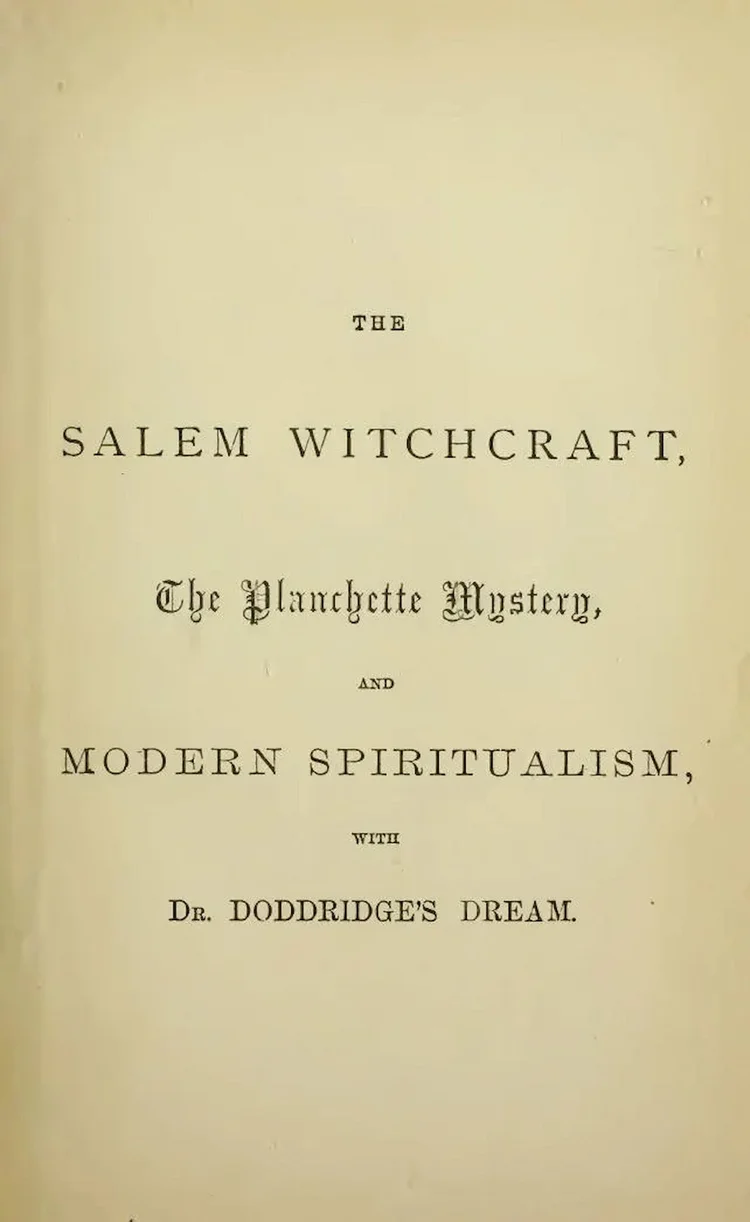 Digitised page from an 1886 volume about planchettes and Spiritualism.