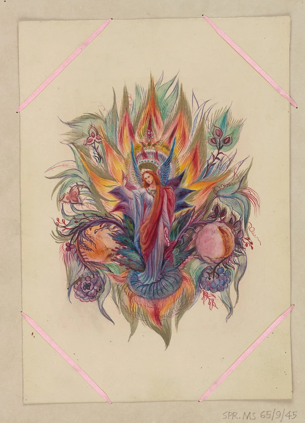 Nineteenth-century spirit drawing by Anna Mary Howitt.