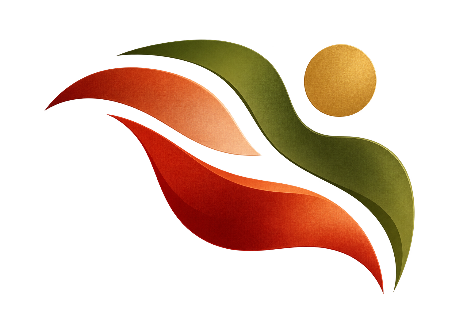 Abstract digital art with flowing shapes in red, green, and gold colors, with blue accents.