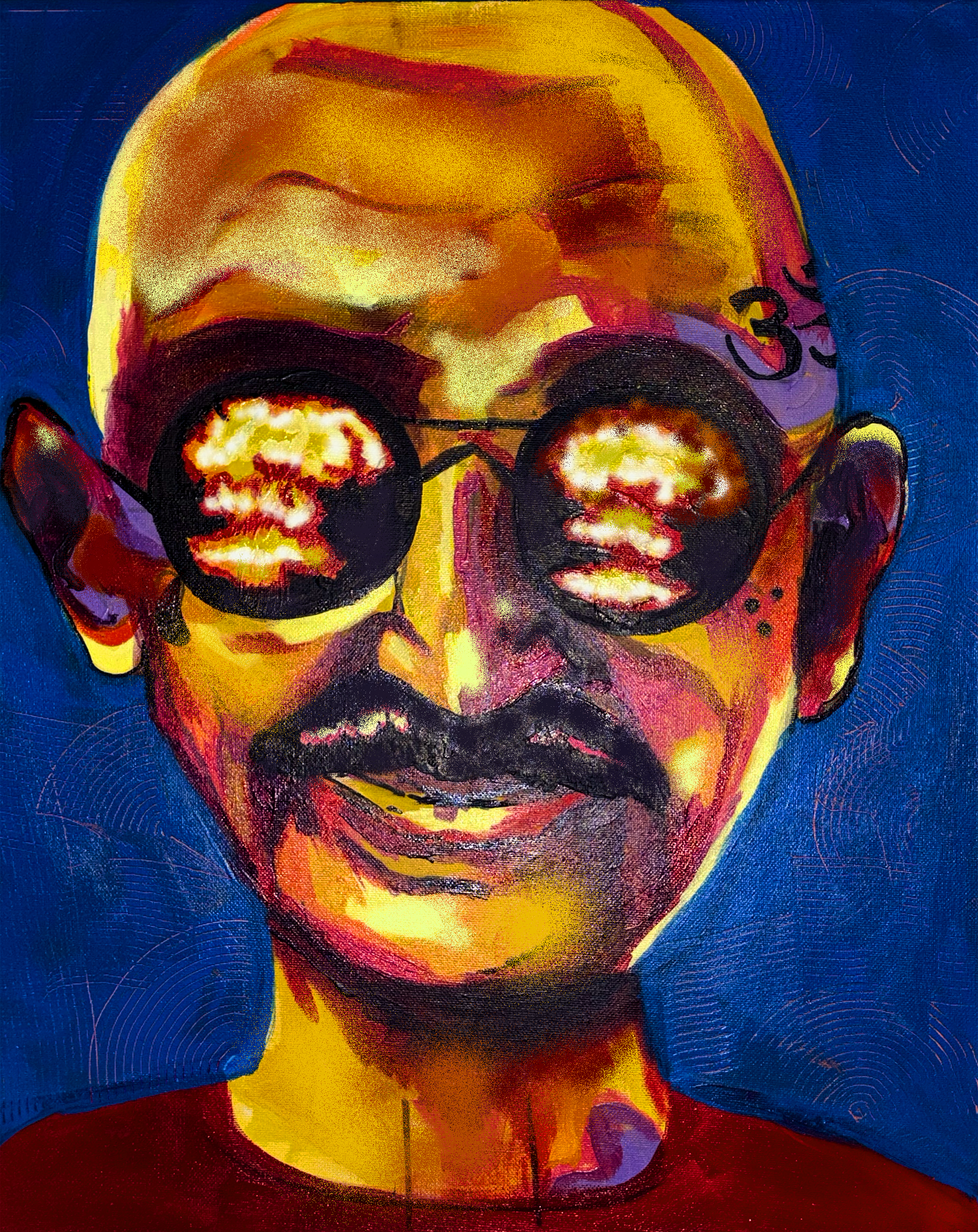 GANDHI,
16x20" 
acrylic on canvas