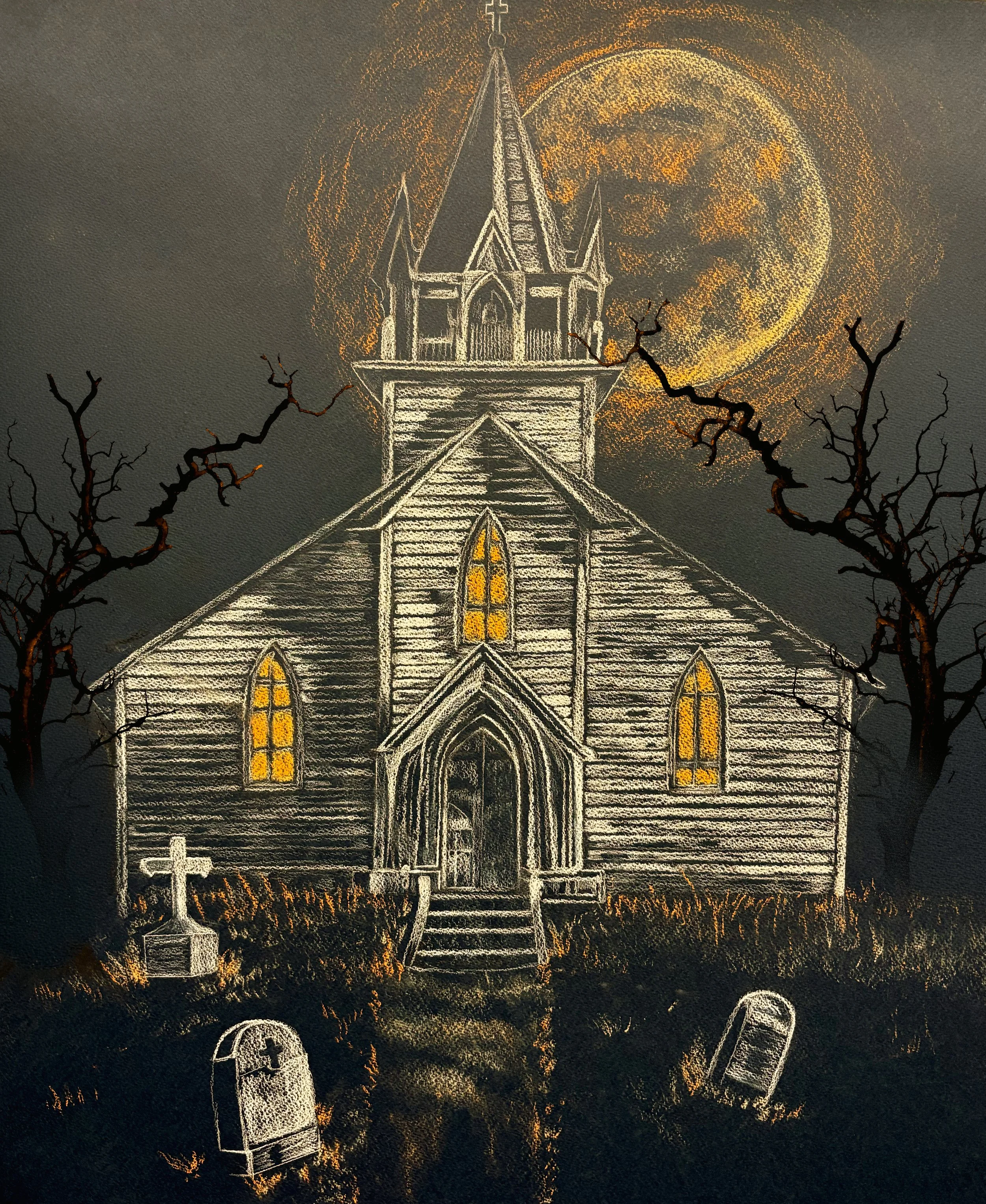 Halloween,
18x24"
conte on paper, digitally retouched