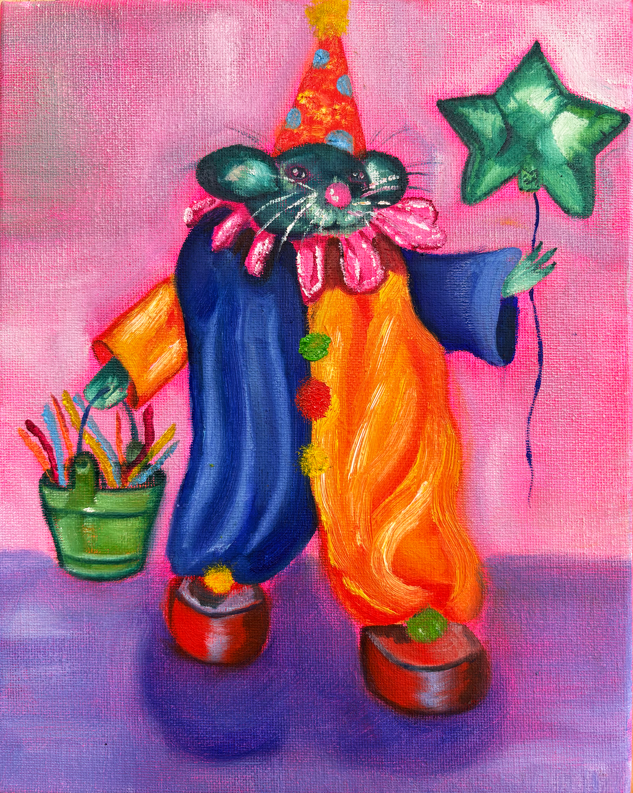 "Party of One" 8x10" oil on canvas