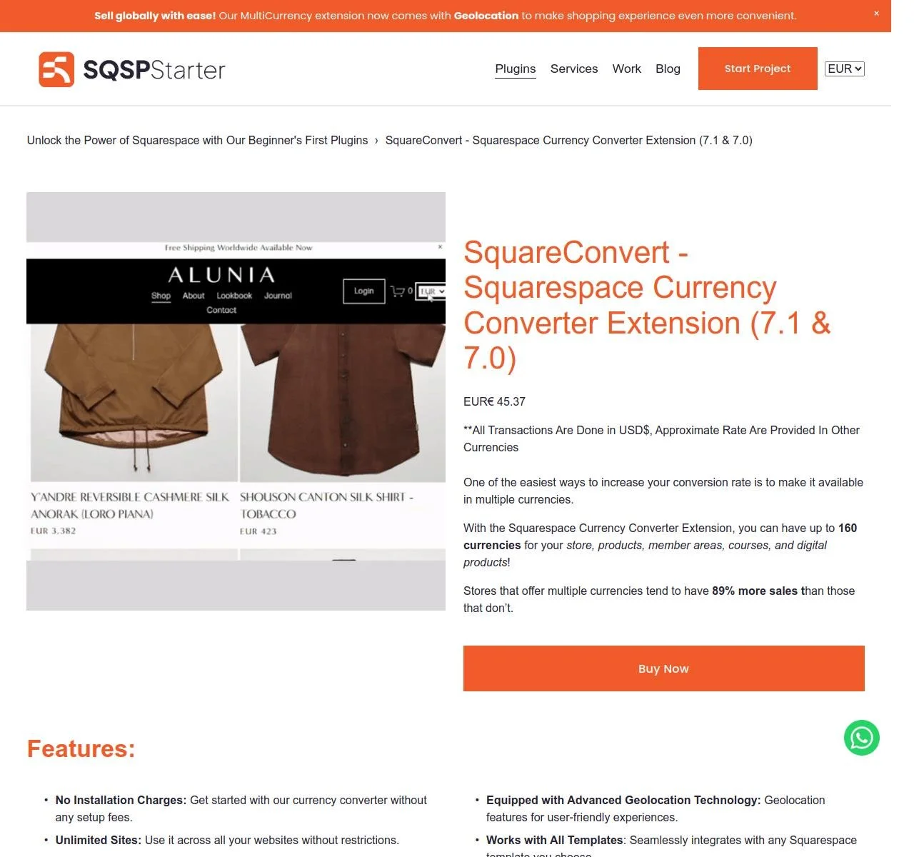 SquareConvert - Squarespace Currency Converter Extension (7.1 & 7.0)
