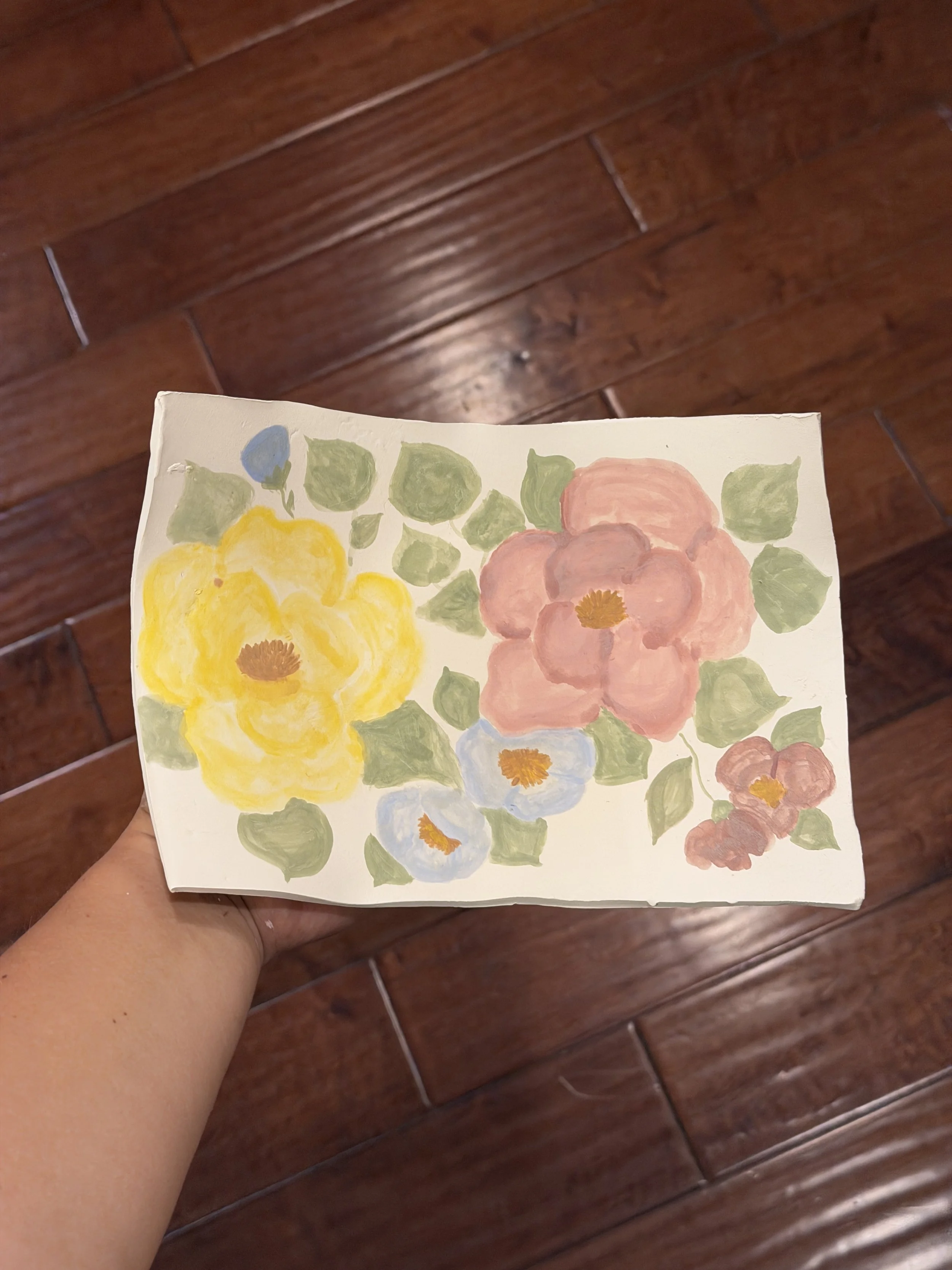 flower painting plate