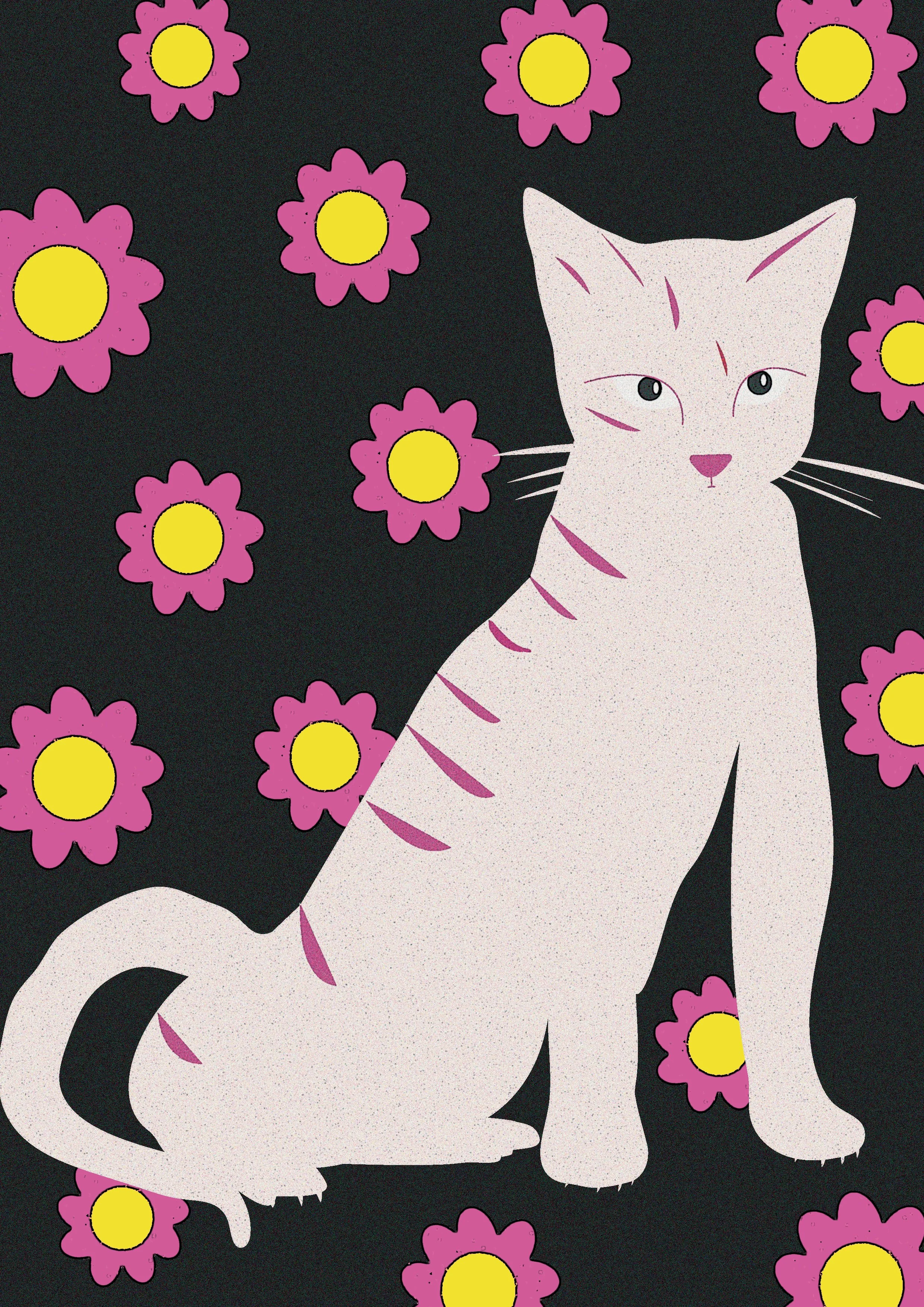 Flower Cat - Adobe Illustrator