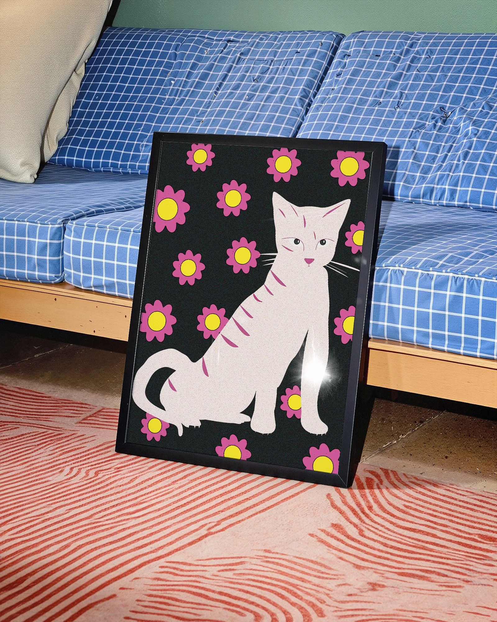flower cat - digital illustration