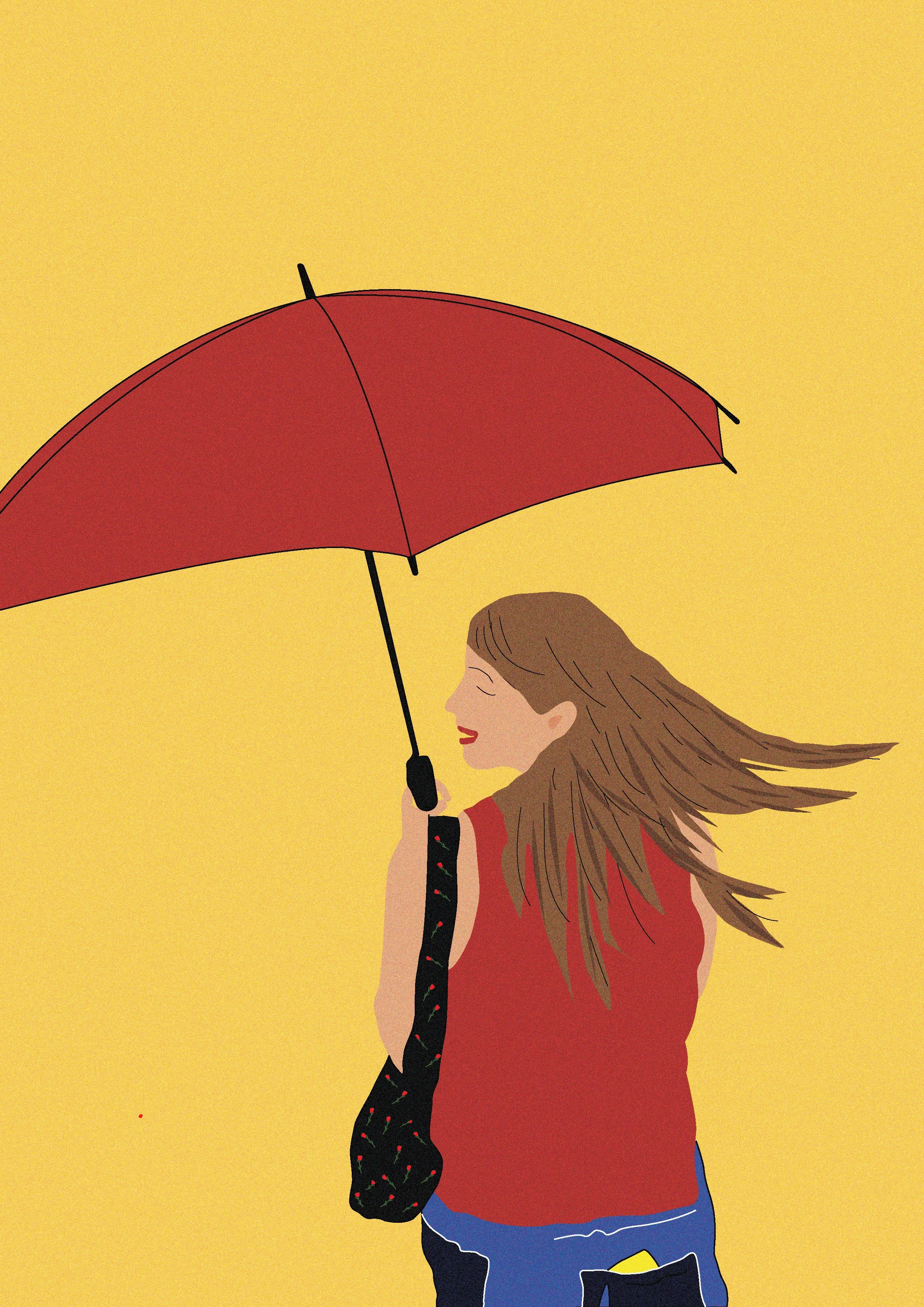Angie in the Rain - Adobe Illustrator