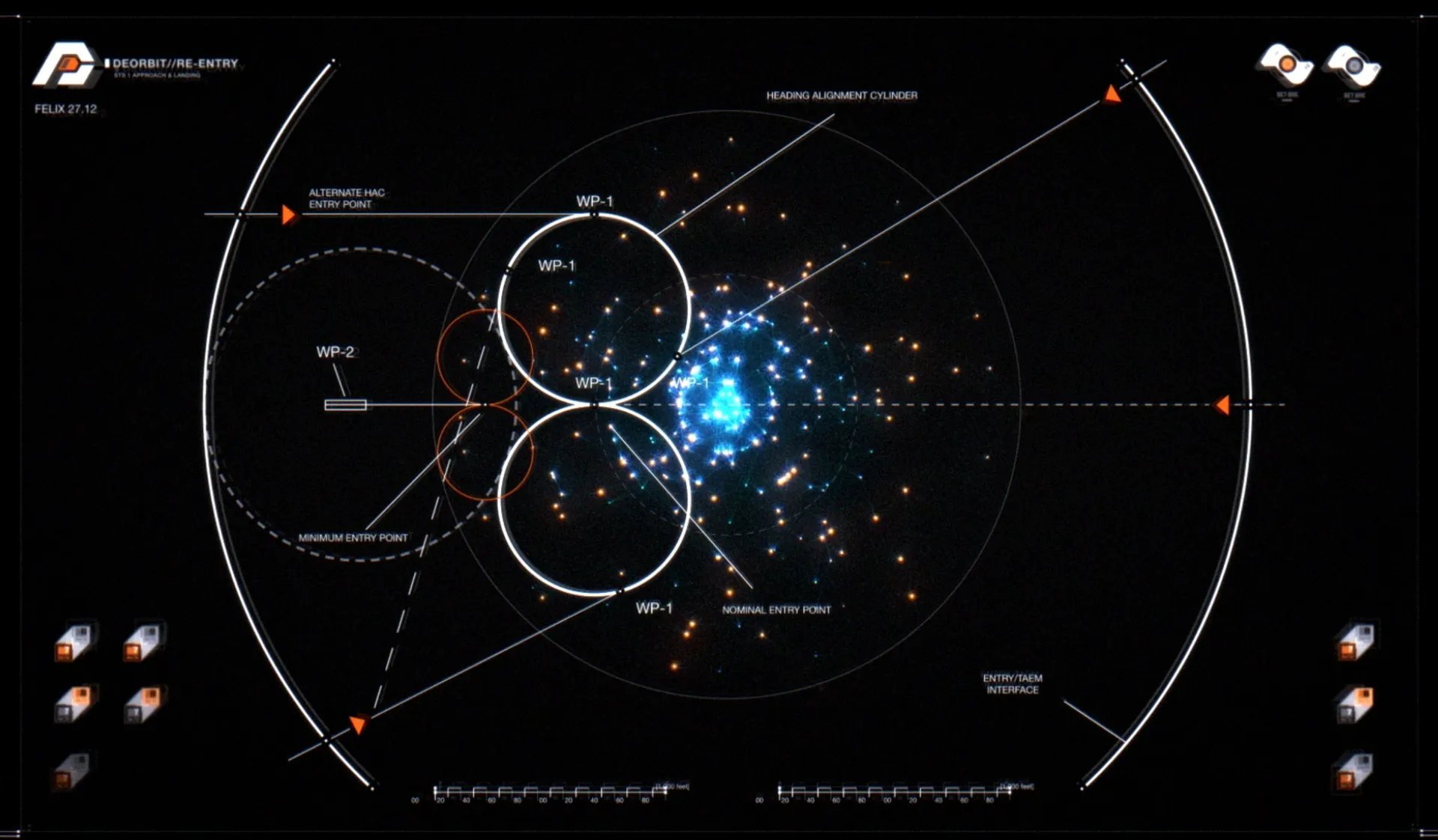 Big Hero 6 orbital map: twin rings and orange trajectory lines