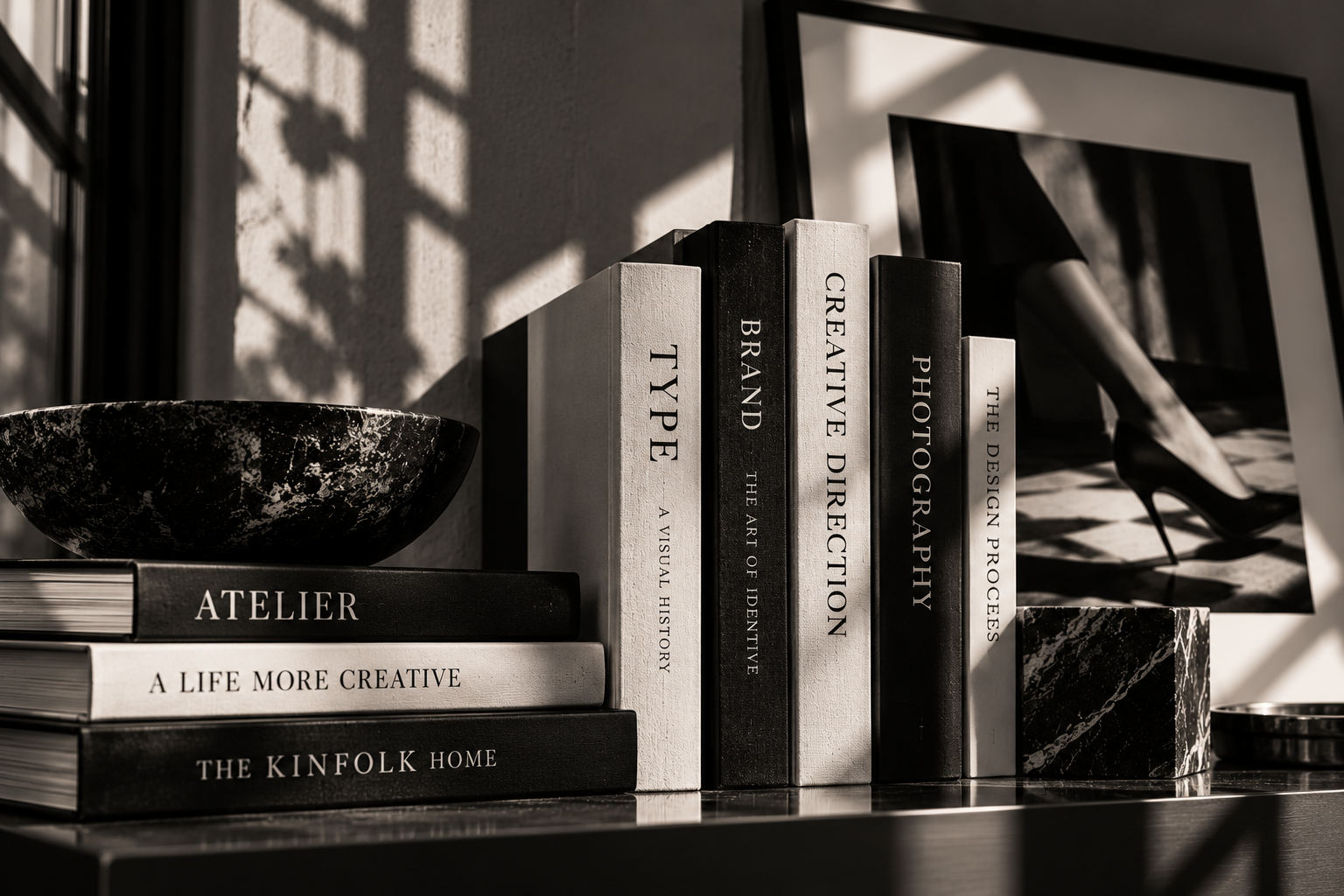 Monochrome Editorial Bookshelf Still Life.png