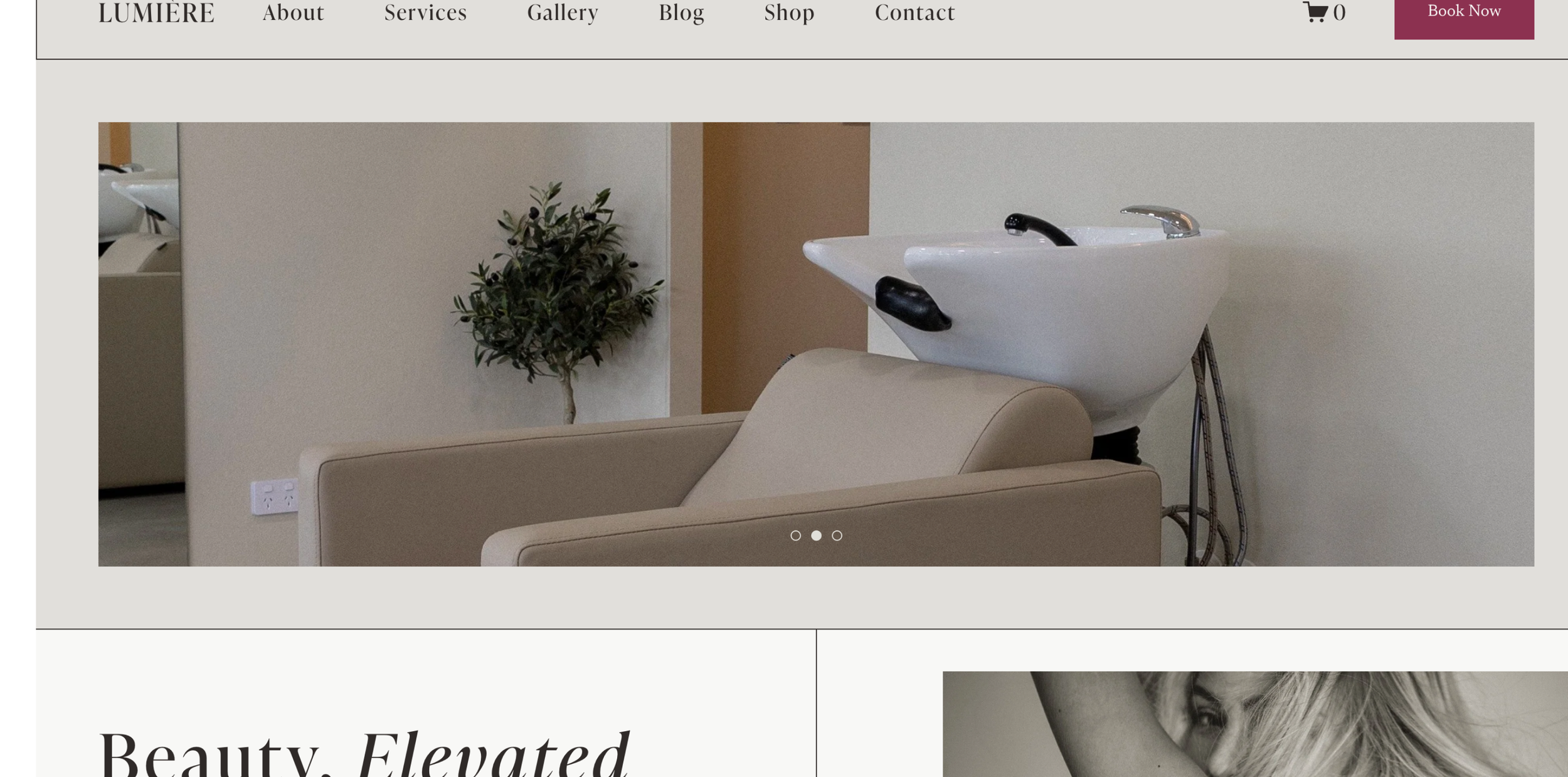 Salon shampoo bowl with beige chair