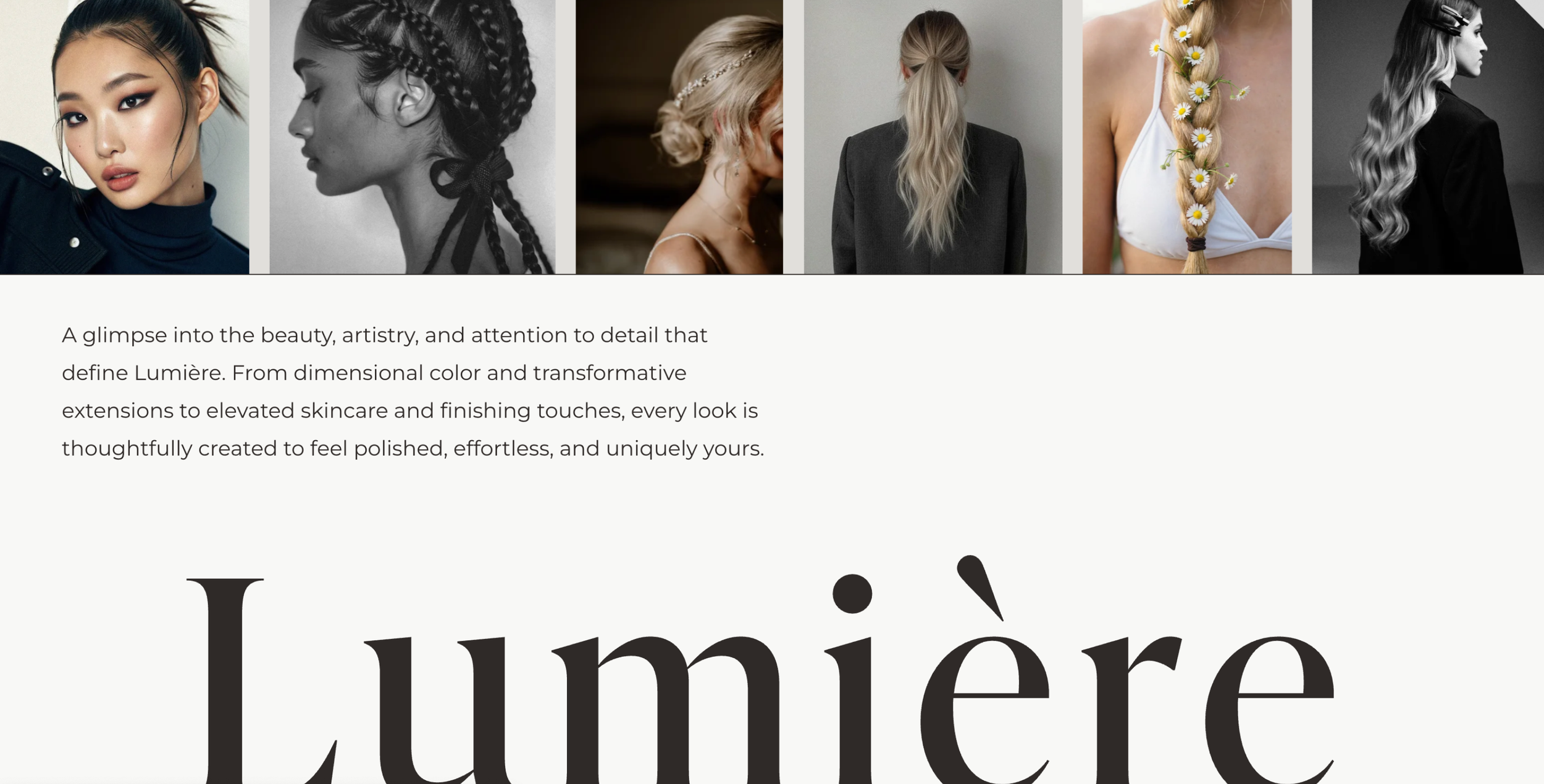 Row of images of women with different hairstyles