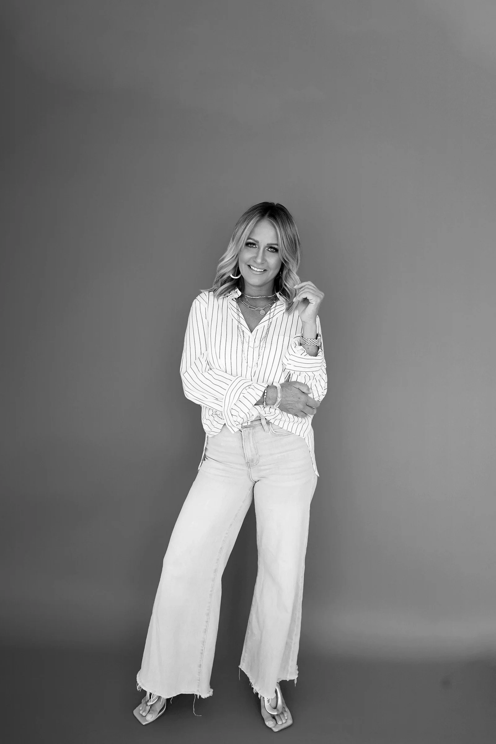 Black-and-white photo of Lisa Cole, owner of Lisa Cole Designs
