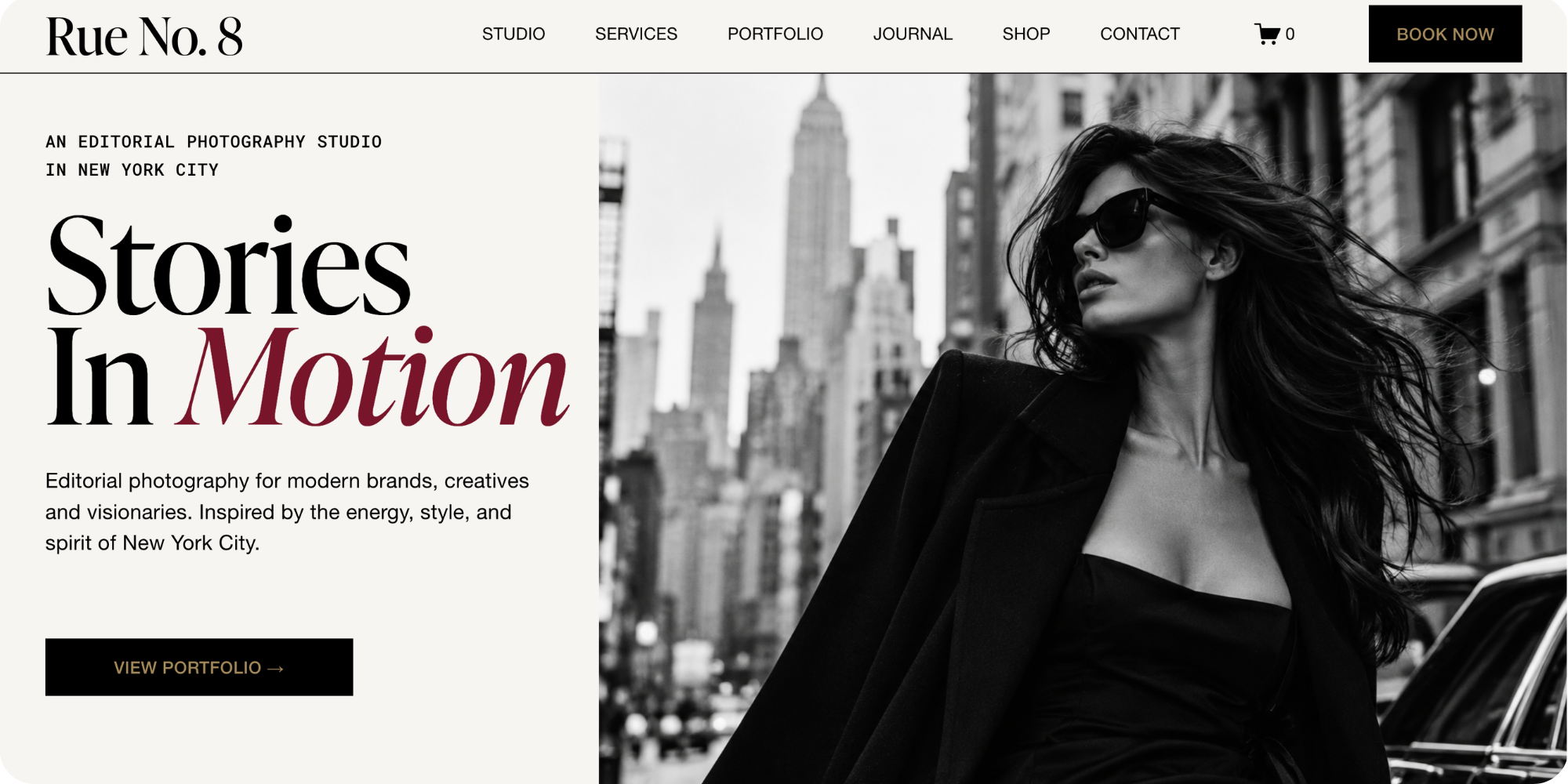 Woman in black and white photo in NYC