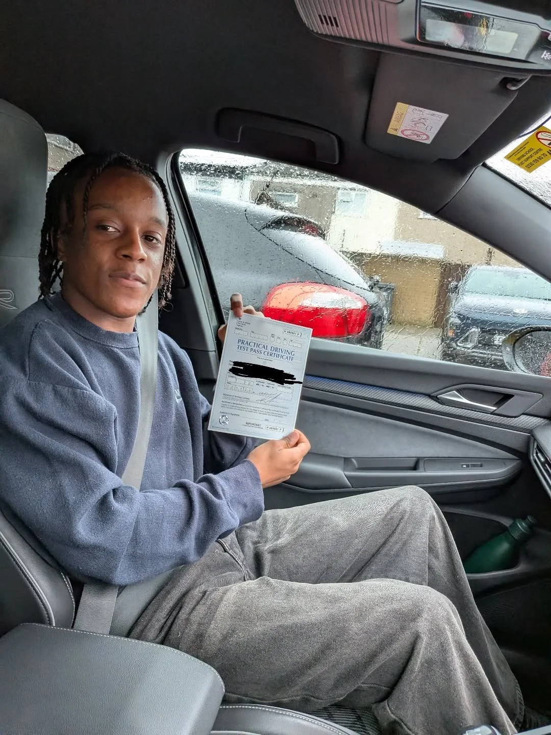 I didn't subject Hope to standing outside the car in the rain for the picture, but a great result in some terrible conditions.
#cardiff #driving #drivinginstructor