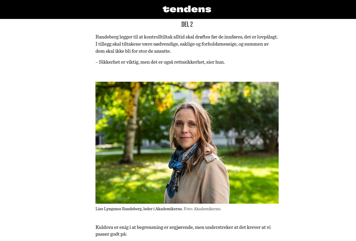 Ansatte som risikofaktor. Artikkel i Samfunnsviternes magasin, Tendens.
