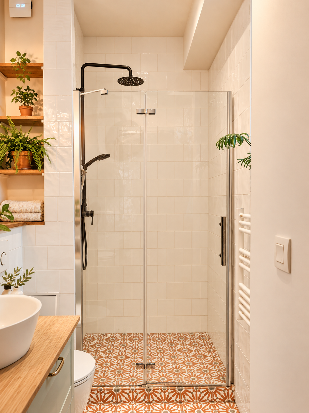 Salle de bain scandinave chaleureuse avec douche vitrée.png