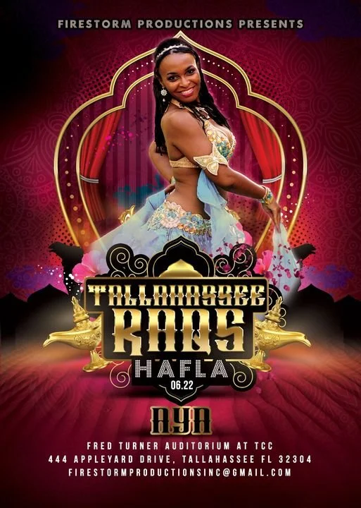 Poster for a cultural event featuring a woman in traditional costume, with a red and gold theme, and event details including date, location, and contact information.