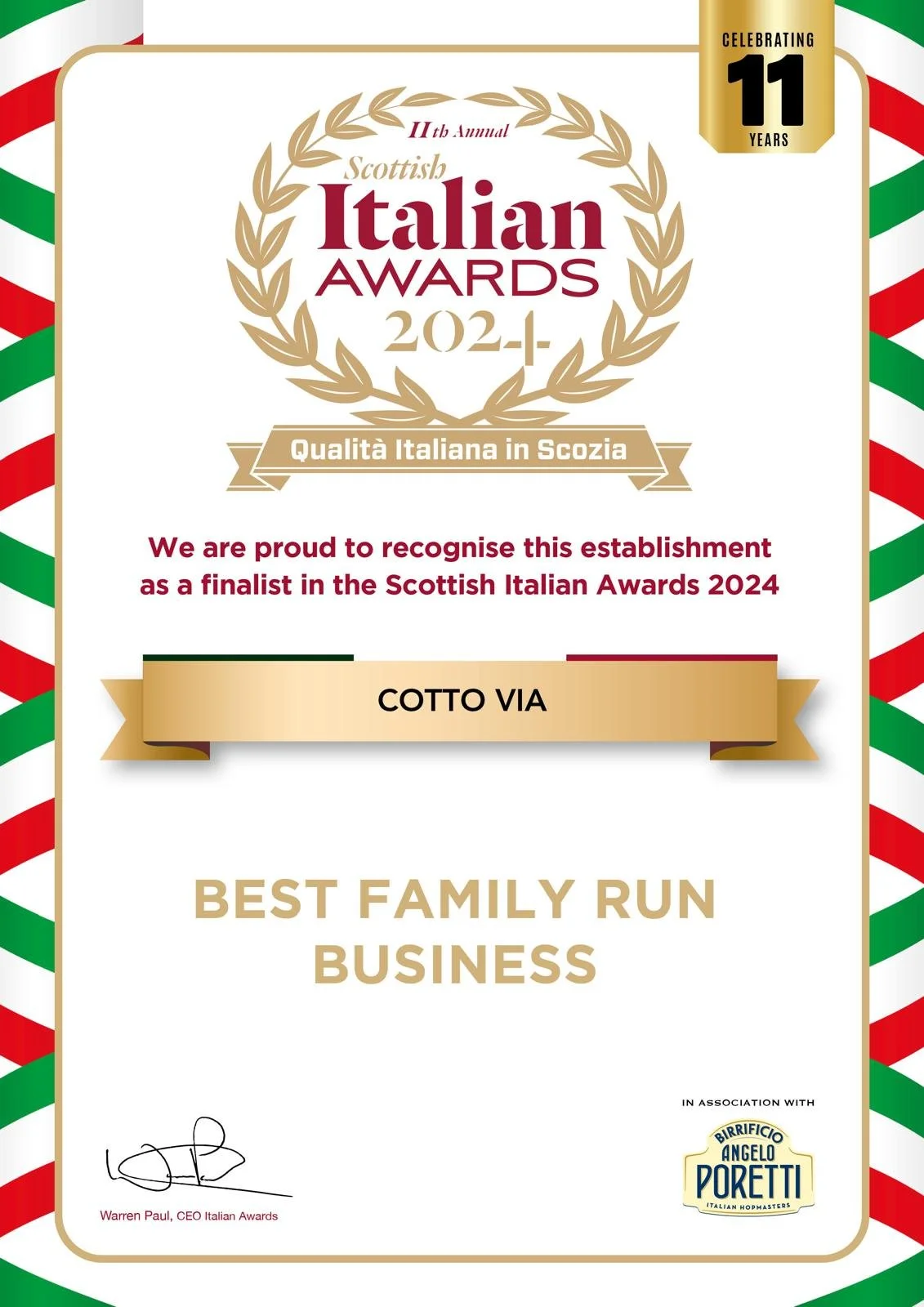 Cotto Via's Awards