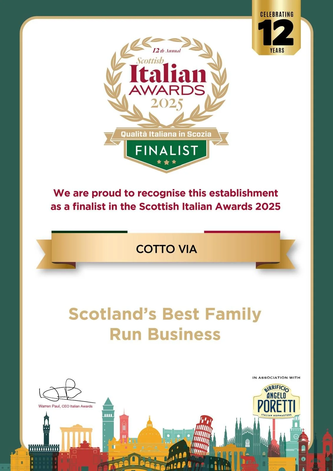 Cotto Via's Awards