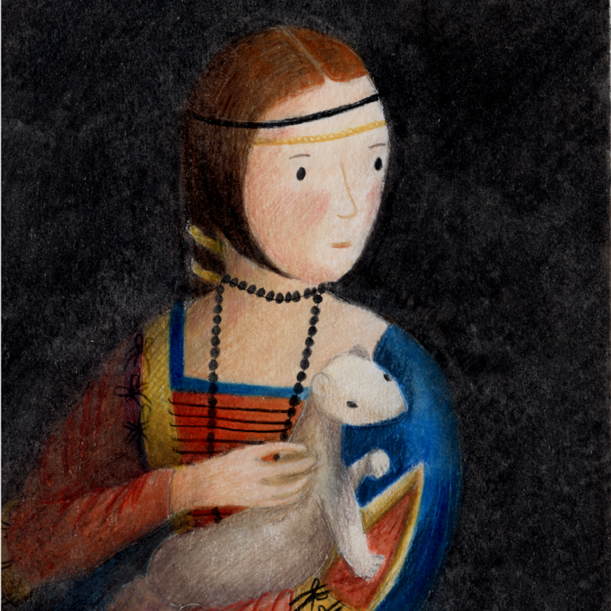 Leila Nabih's interpretation of the famous painting by Leonardo da Vinci,  "Lady with an Ermine"