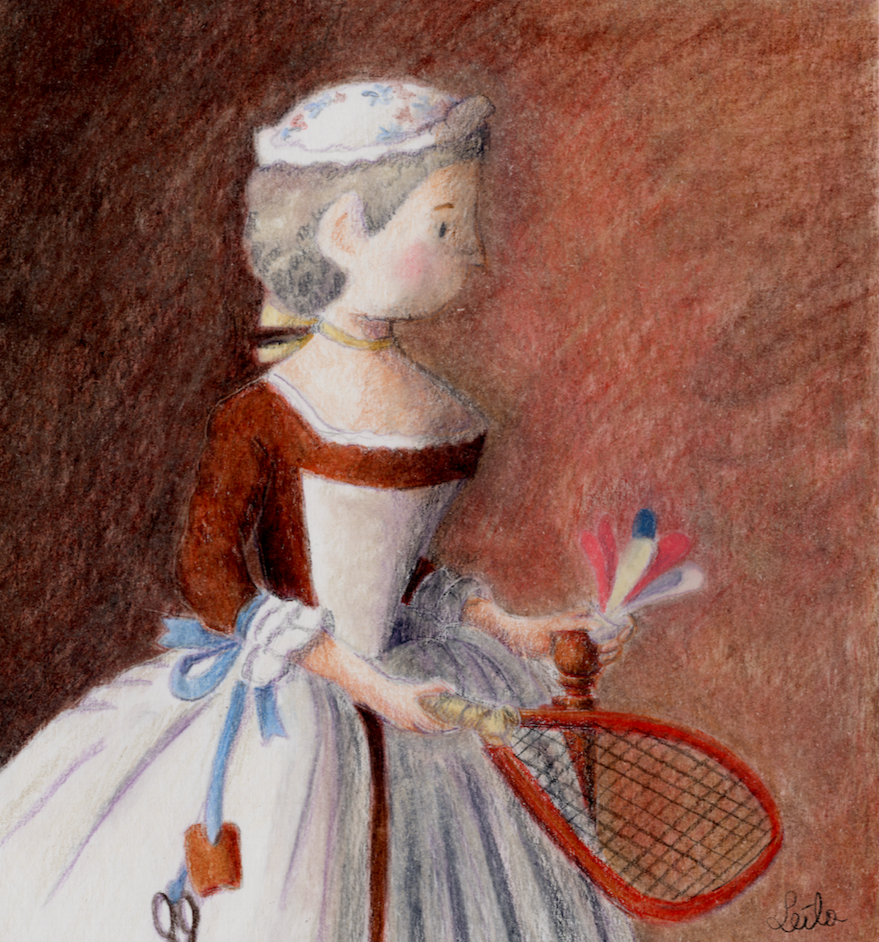 Leila Nabih's interpretation of the famous painting by Jean-Siméon Chardin "Girl with Shuttlecock"