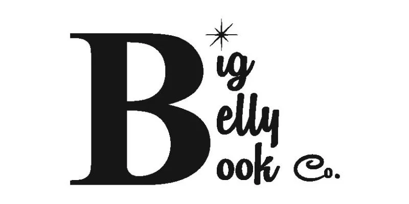 Logo for Big Belly Book Co. with a large letter B, a star, and stylized text.