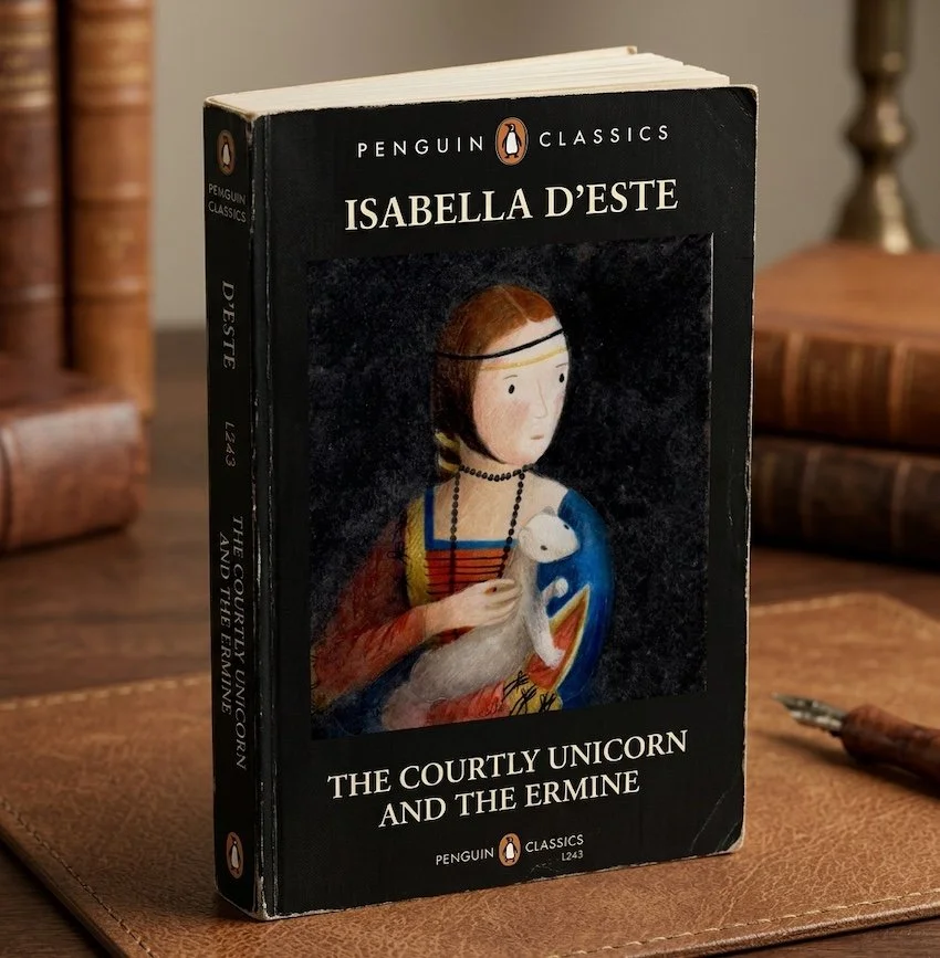 An unofficial Penguin Classics paperback book cover design and original Renaissance-inspired portrait illustration by Leila Nabih. 