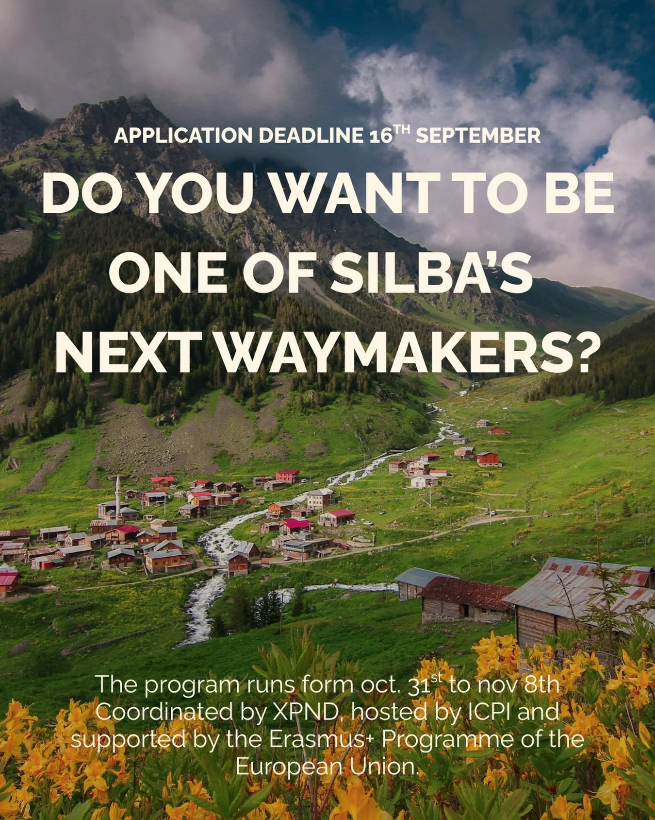 OPEN CALL: Join WAYMAKERS in Georgia (near Borjomi-Kharagauli National Park) as a Silba participant or group leader 🇬🇪

Are you interested in nature, creativity and youth voices for regenerative futures? Do you want to meet youth from Tyrkey, Swede