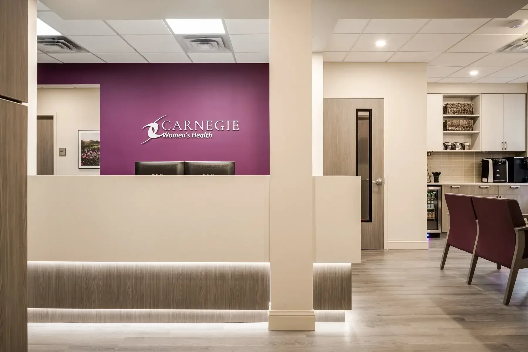 Carnegie Women’s Health, New York City — office interior 1. Image sourced from Archetype Architecture.