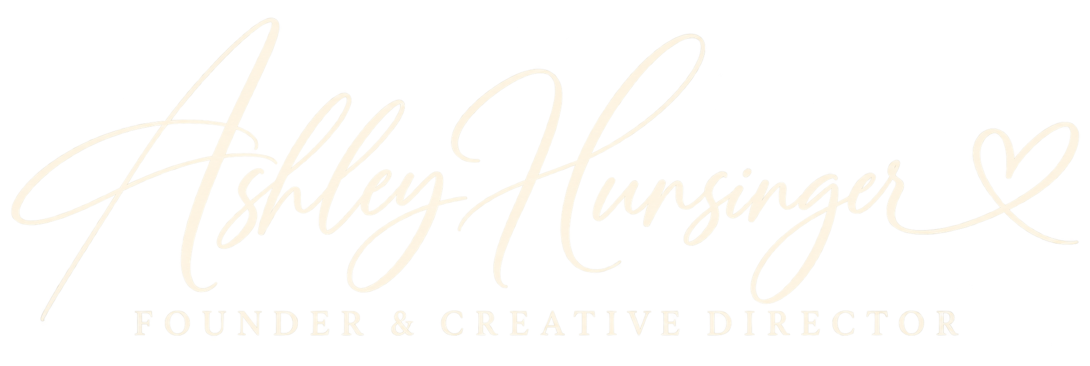 Ashley Jansinger logo with script lettering and the subtitle “Founder & Creative Director.”