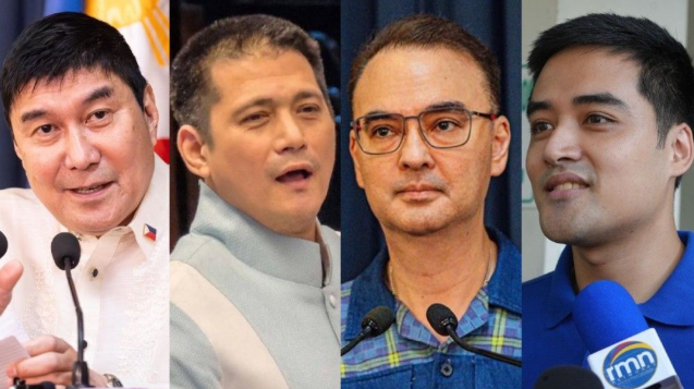 Combination photo shows Sens. Raffy Tulfo, Robin Padilla, Alan Peter Cayetano and Pasig City Mayor Vico Sotto.