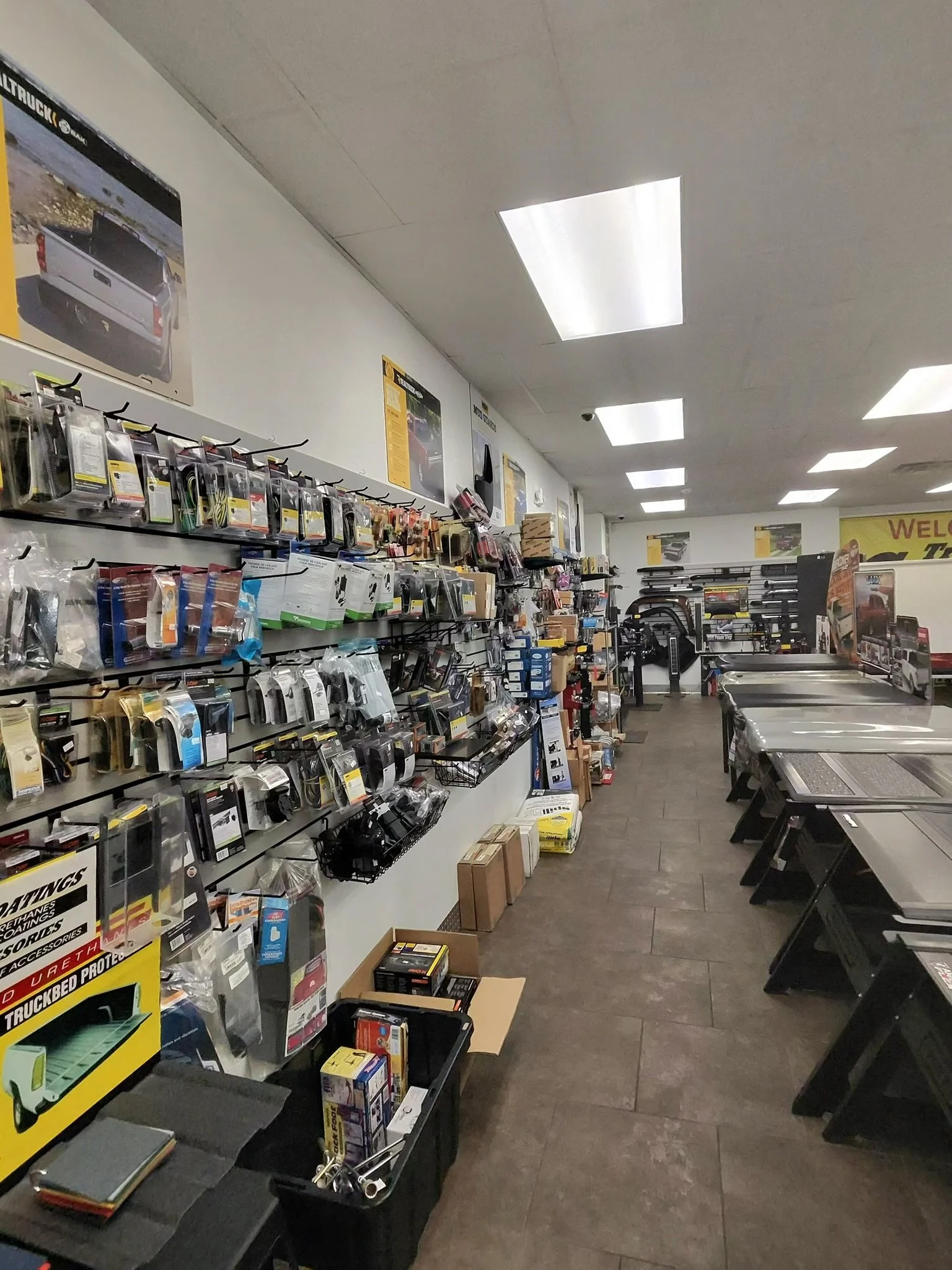 Truck accessories showroom inside Tri-Parish Coatings & Accessories in Houma