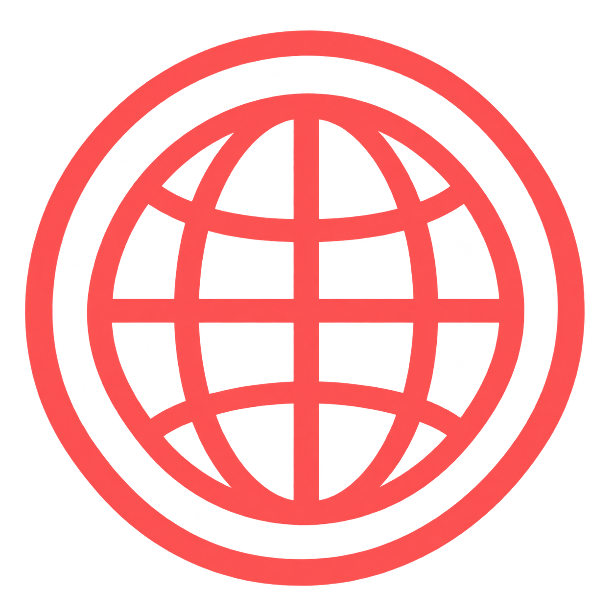 Red globe icon representing the internet or worldwide connectivity