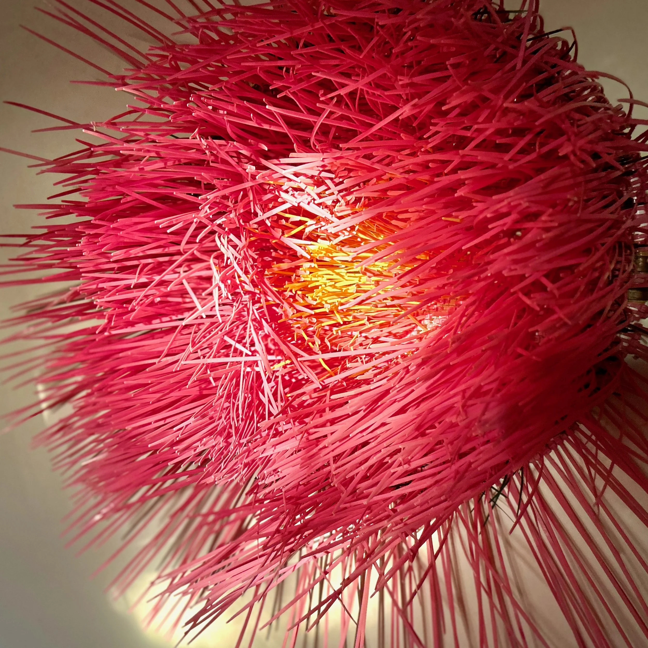 Pink Cactus Flower, 30 inch diameter x 10 inch depth