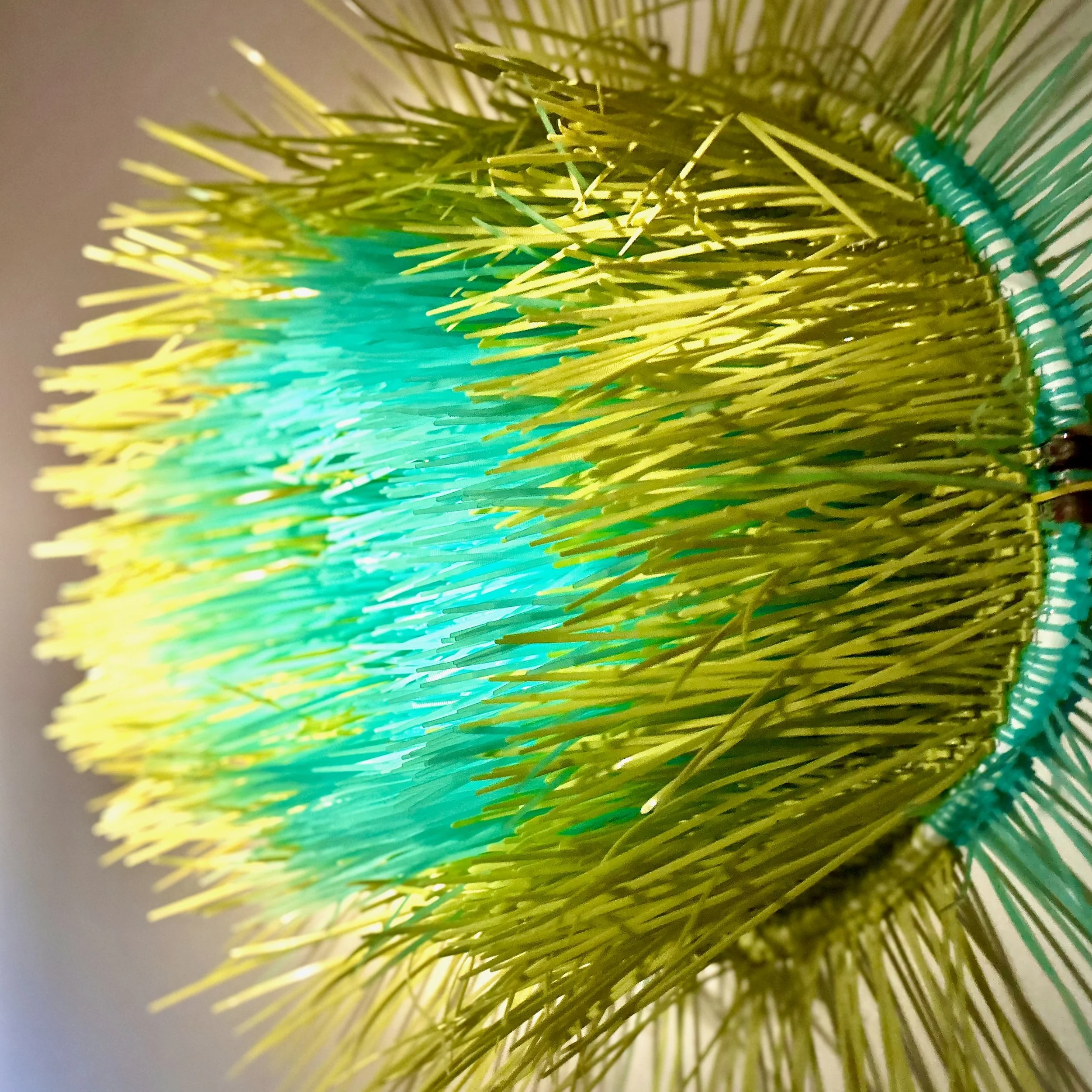 Chartreuse Cactus Flower, 30 inch diameter x 10 inch depth