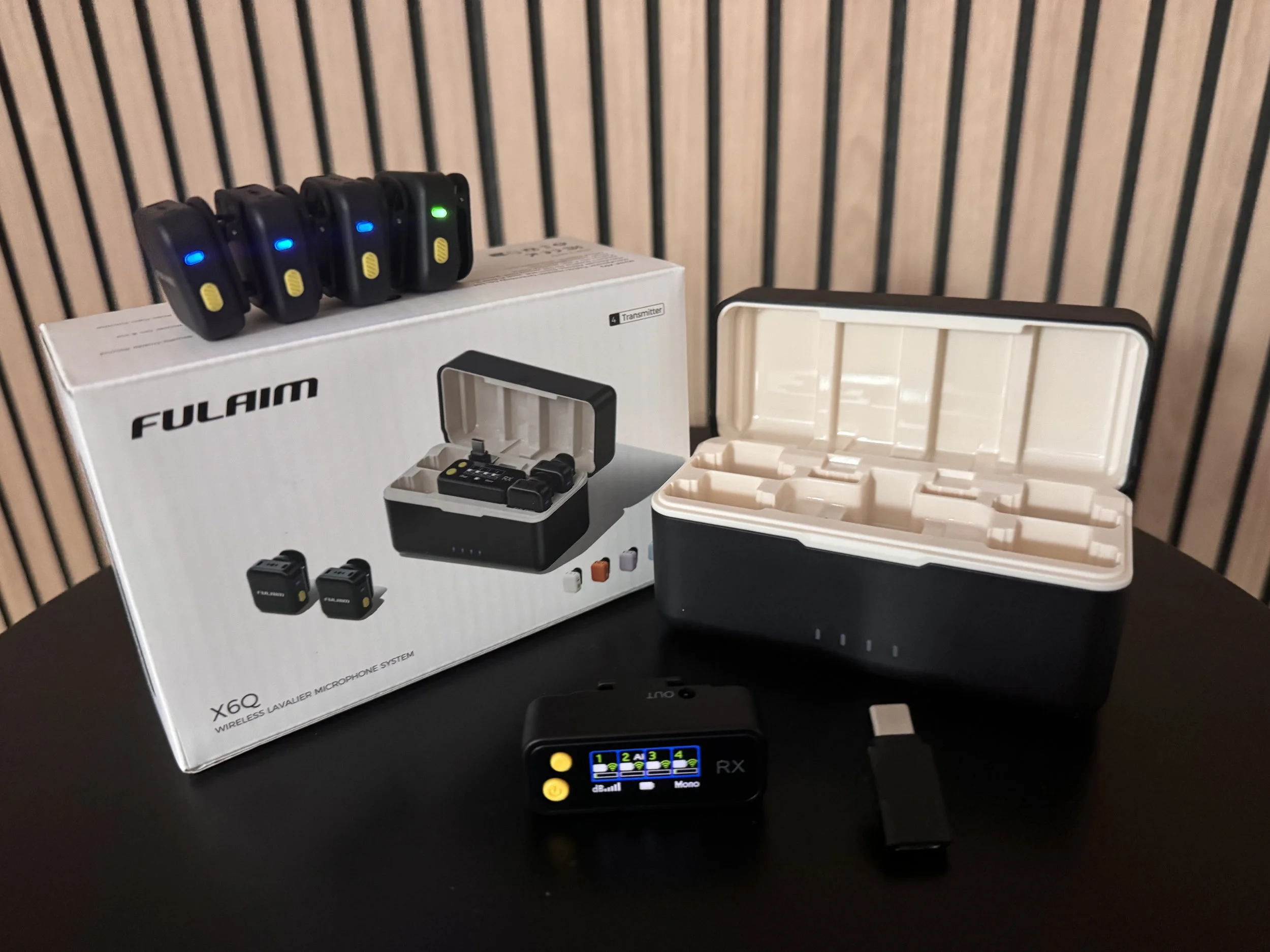 FULAIM 4-Pack Wireless Lavalier Microphone