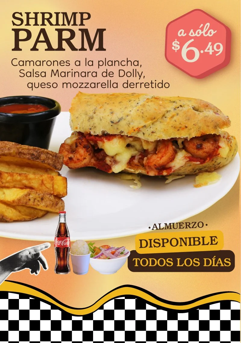 Almuerzos Americanos de Dolly's #5 - Shrimp Parm