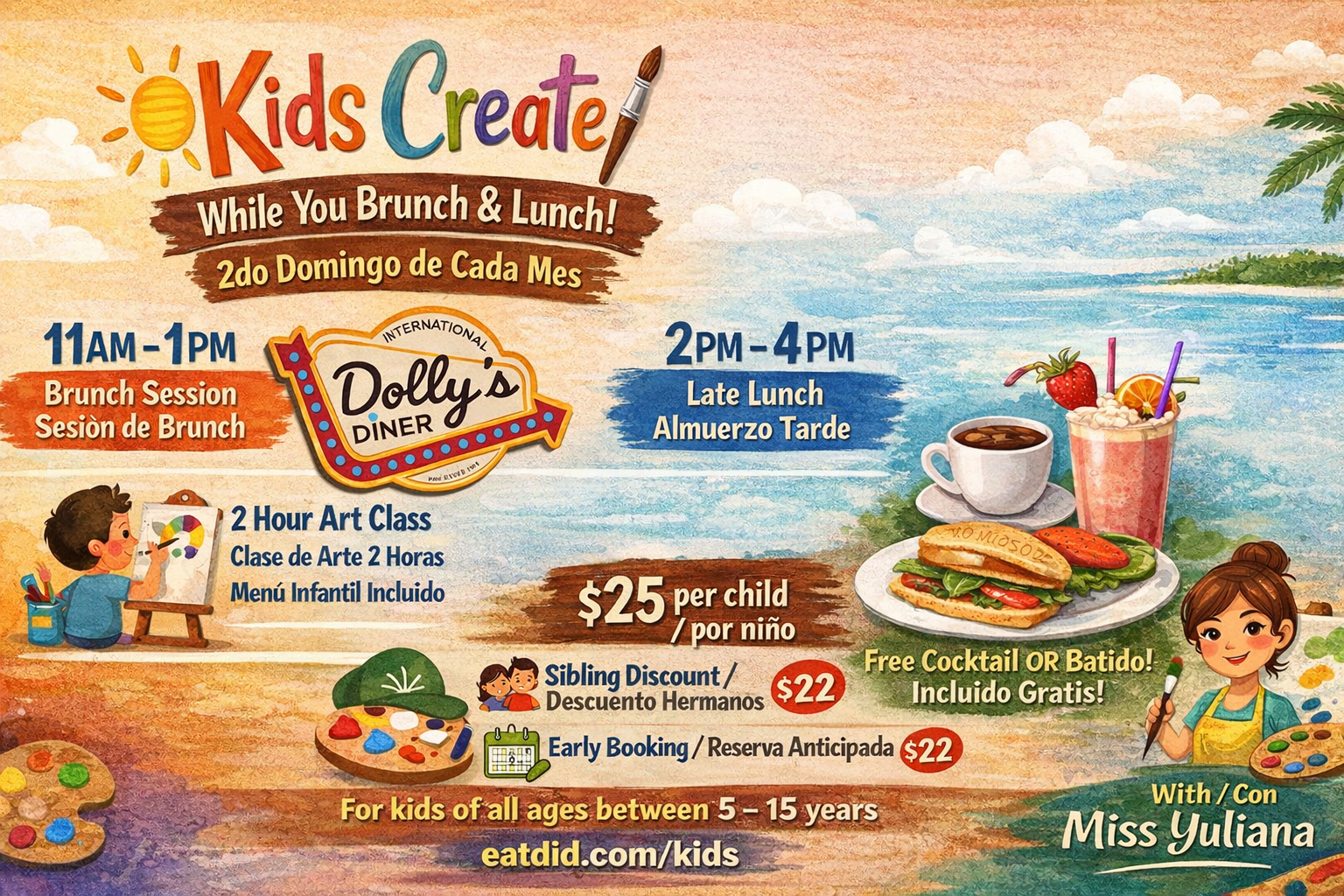Arte y Brunch en Dolly's Domingo 11 de enero 2026