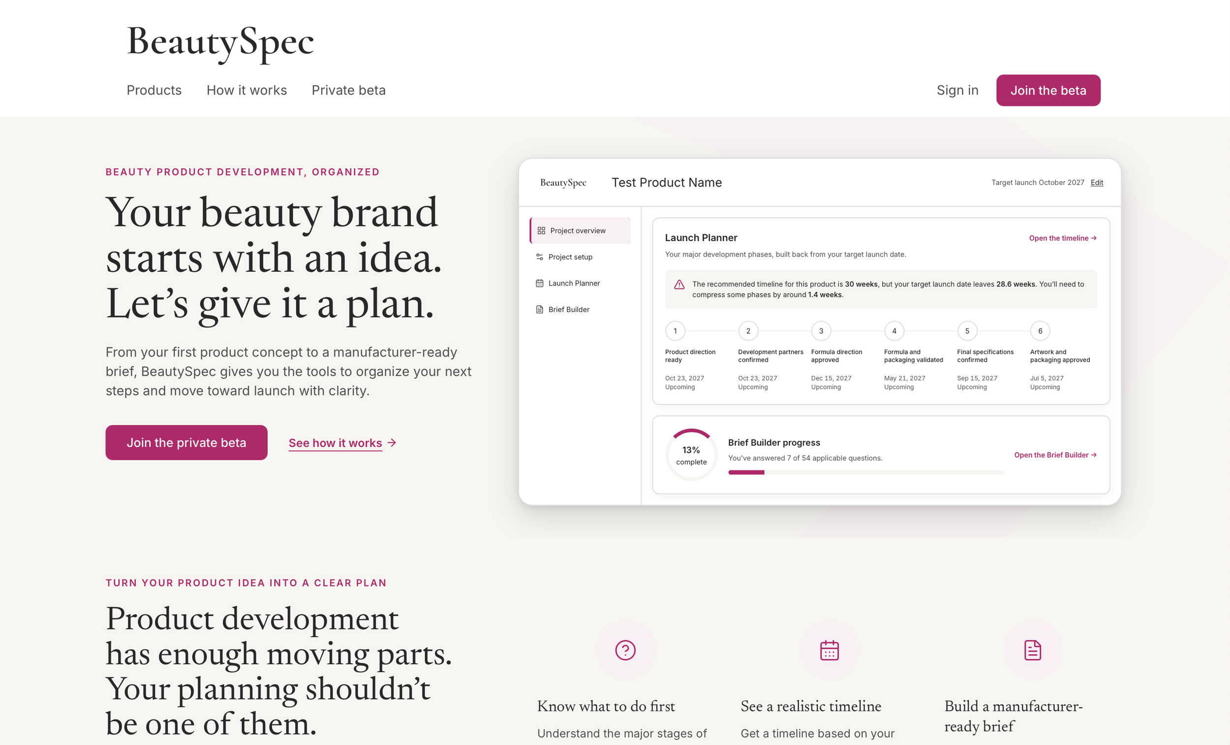 BeautySpec Home Screen