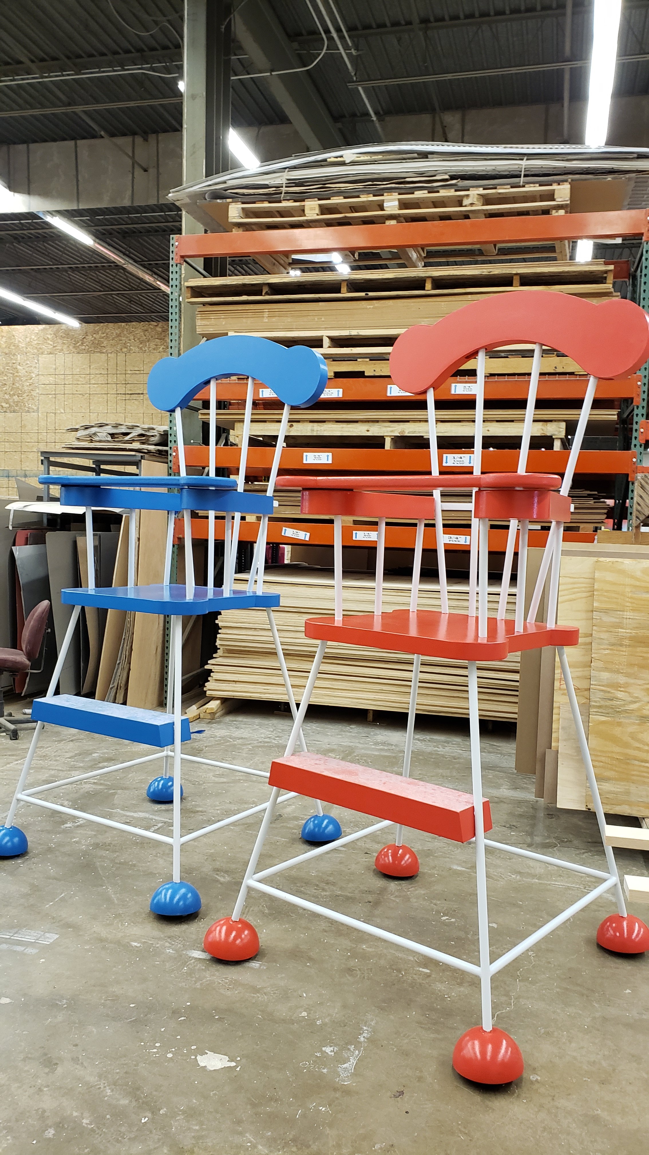 Giant chairs made for the Nickelodeon game show "Double Dare".