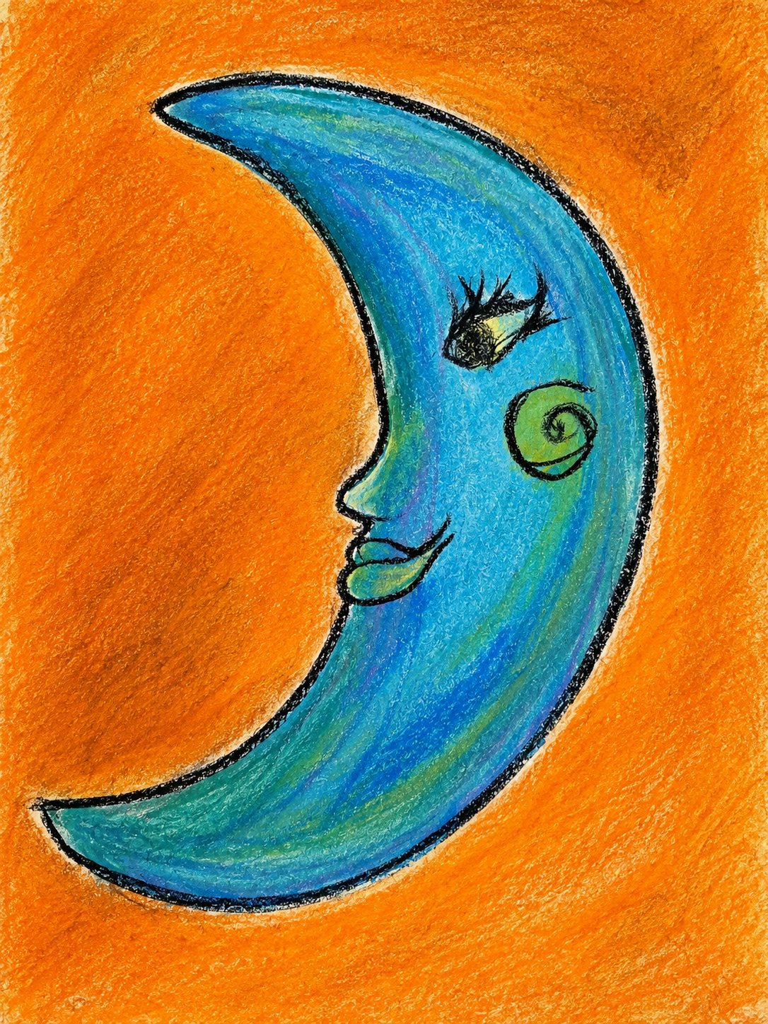 Whimsical Blue Crescent Moon.png