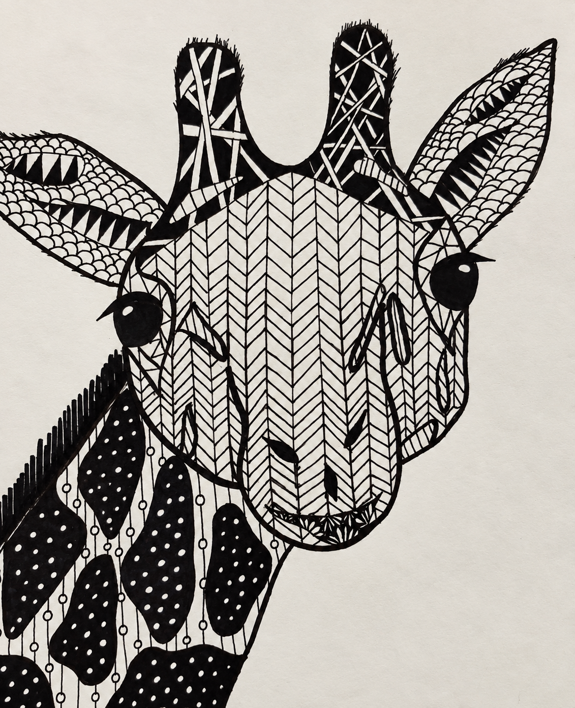 Zentangle Giraffe Portrait.png