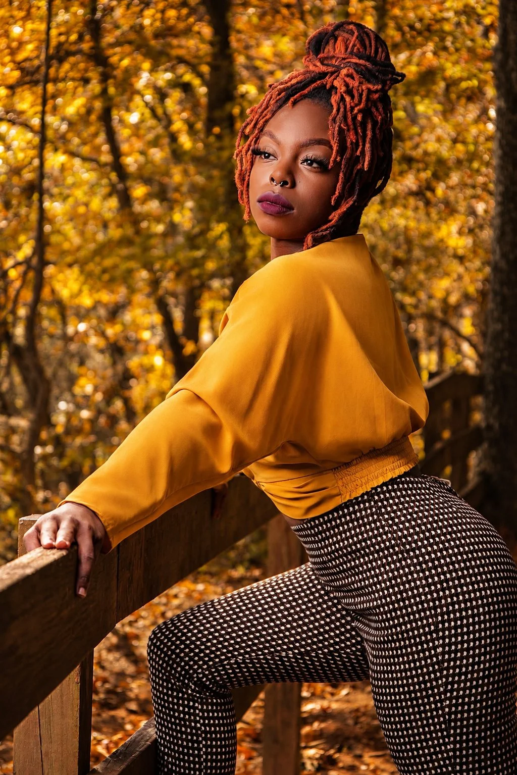 Autumn portrait with orange-red hair by Pugh Logic Productions.