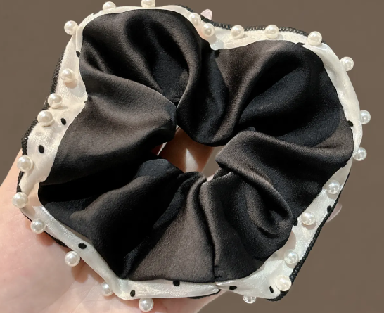 Oversized Satin Scrunchie Large Elastic Hair Tie Forest Style Elegant Silk Like Hair Accessories For Women Soft Pleated Scrunchies
