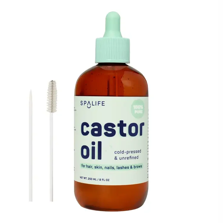 Castor Oil 100% Pure For Hair Skin Lashes- Mint Bottle