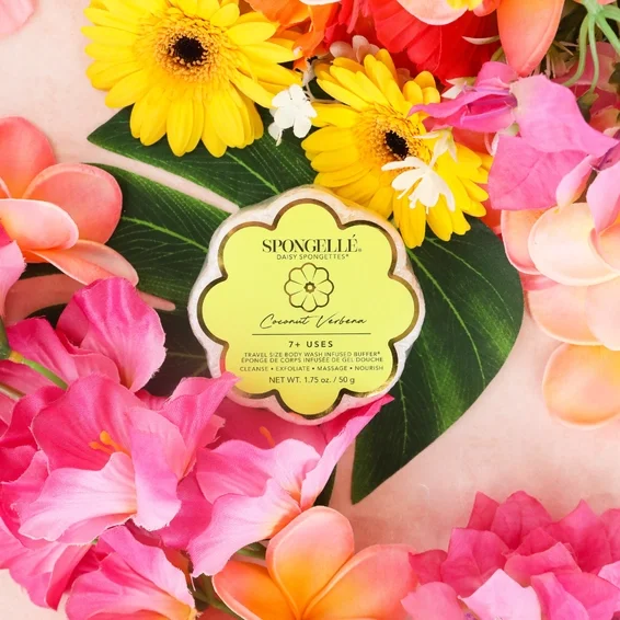 Coconut Verbena Daisy Spongette  | Soap Sponge | White Lotus