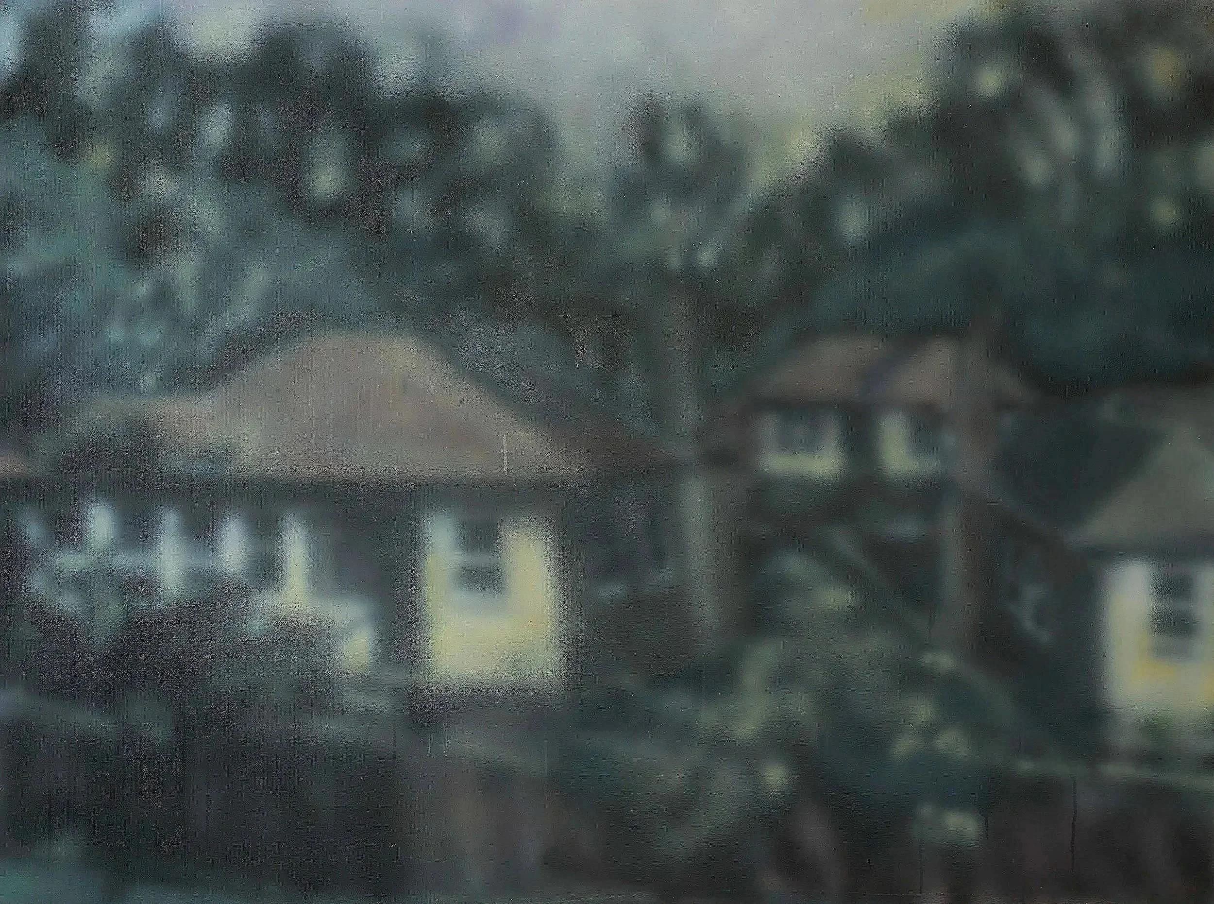 Unhoming, 2026, Ink on canvas, 122 x 162cm.