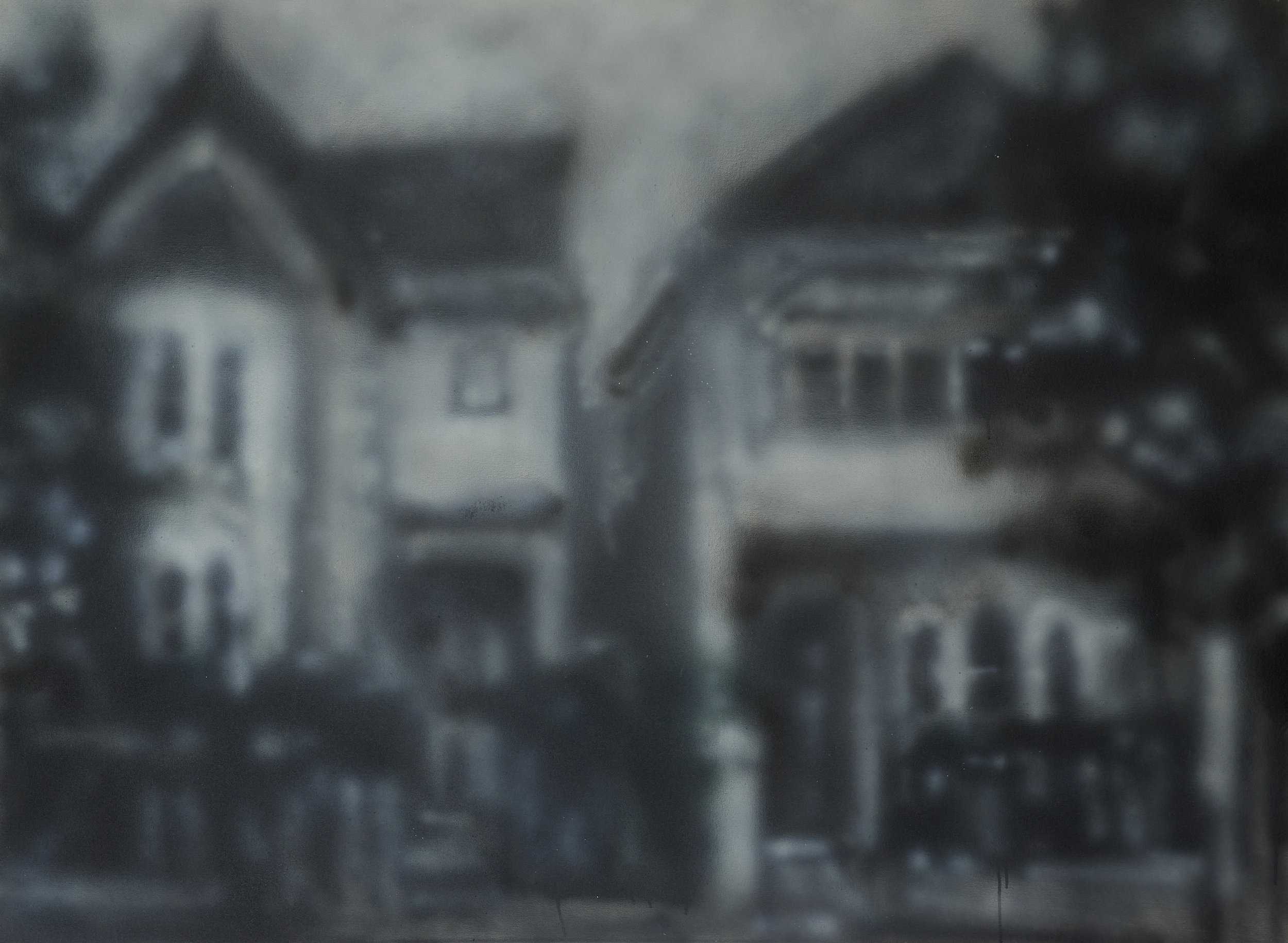 Edgeware Rd, boarding house 2, 2026, Ink on canvas, 117 x 155cm.