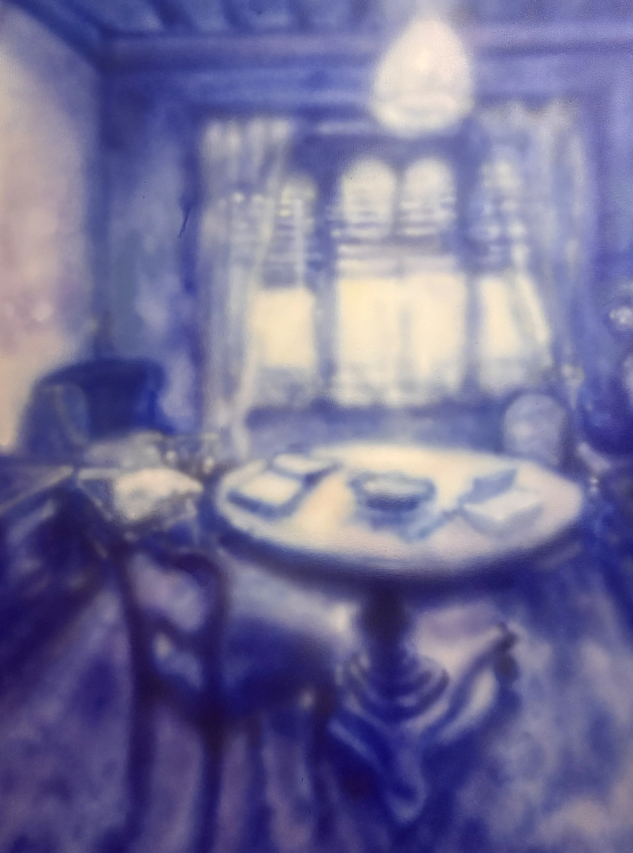 Living room 1, 2026, Ink on canvas, 162 x 121cm.