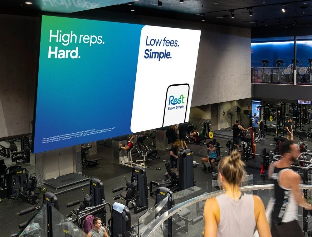 Gym screen: High reps. Hard. Low fees. Simple.